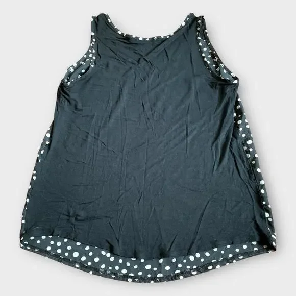 The Limited Polka Dot Sleeveless Top Black White Large Top Sheer Back Everyday - Picture 9 of 9